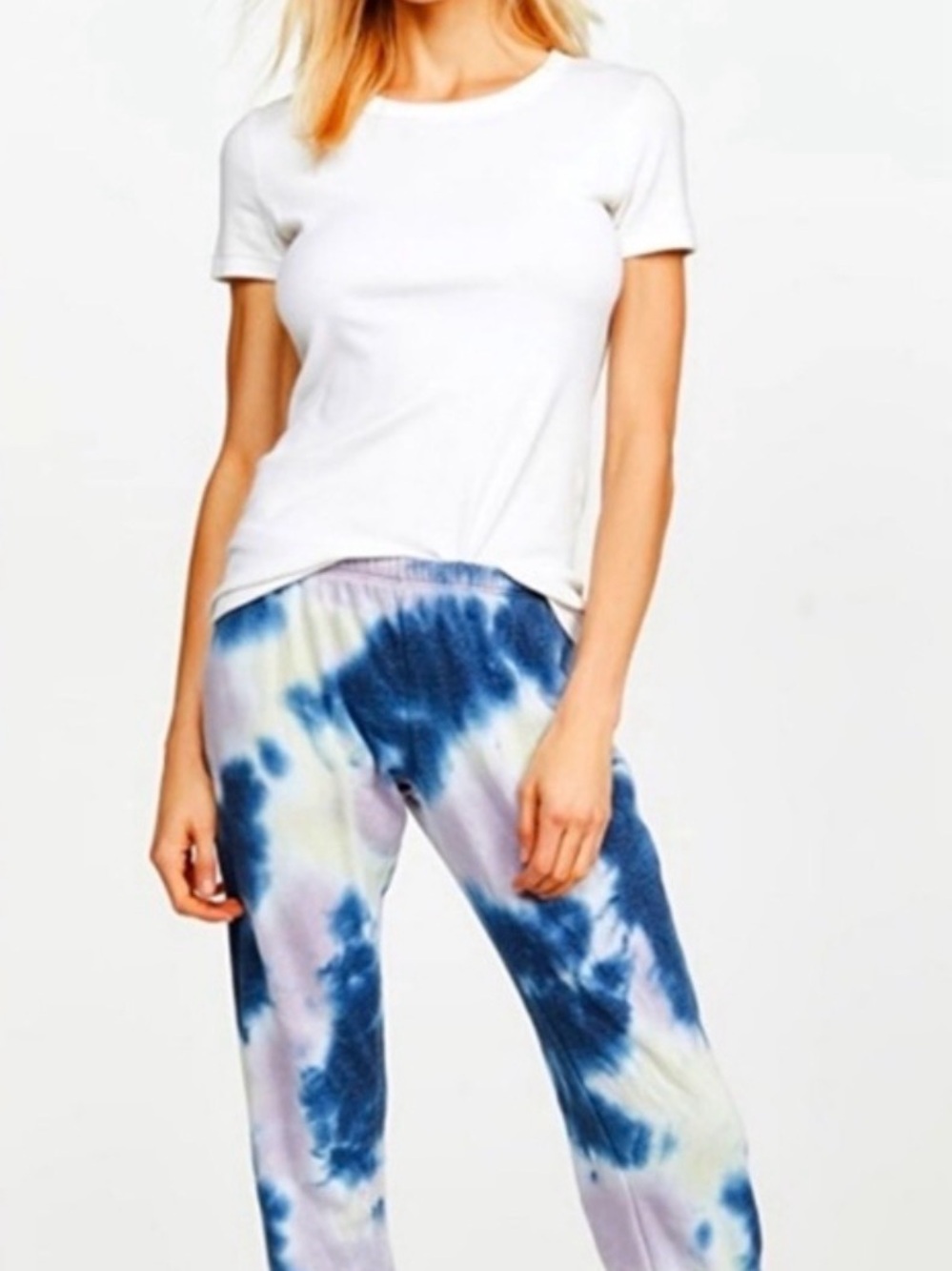 Spiritual Gangster Tie-Dye Blue, Lavender & Cream Joggers